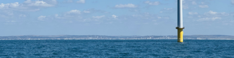 Brighton & Hove pictured from the Rampion Wind Farm.