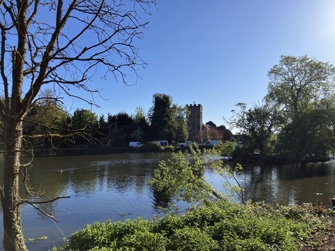 Falmer Pond view to St Lawrences Church