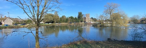 Winter view of Falmer Pond looking east