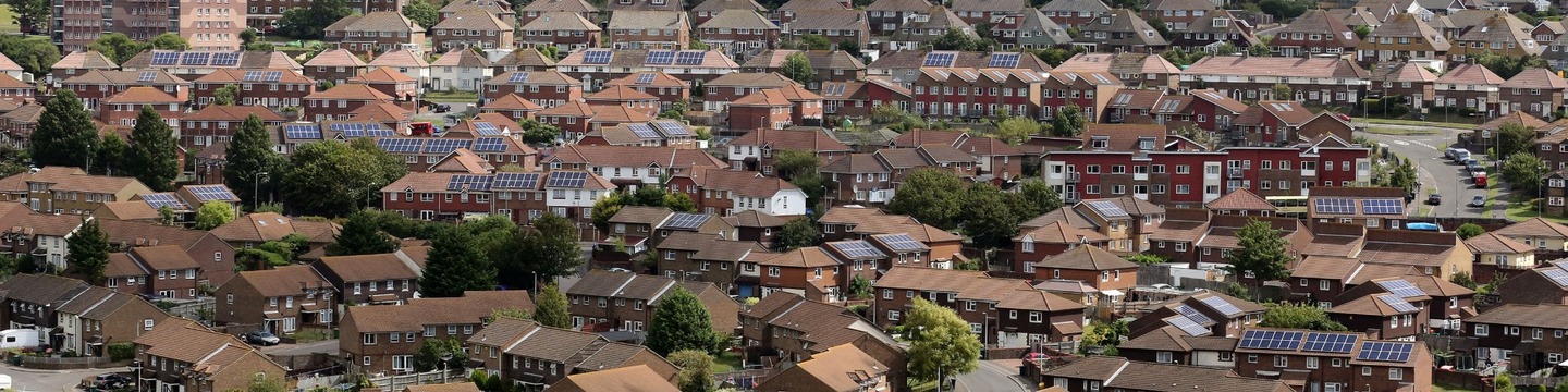 Aerial view of a Brighton housing estate