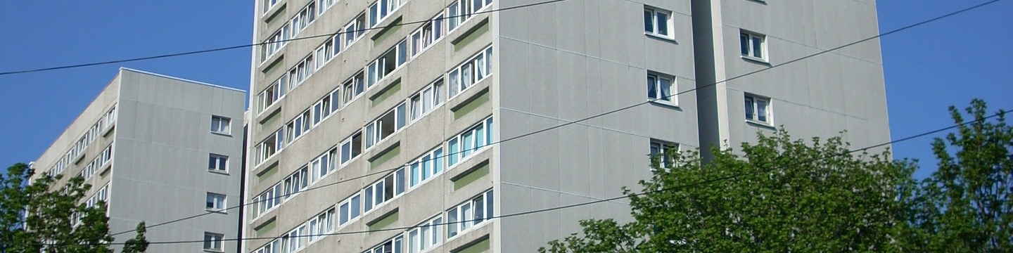 tower blocks and trees