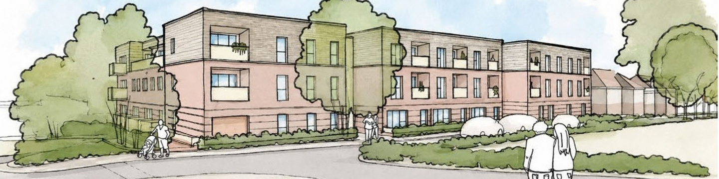 Illustrative sketch of the new housing at Warren Road.