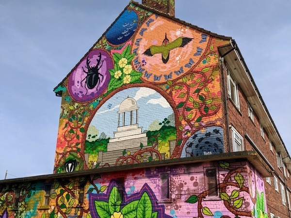 mural on side of building 