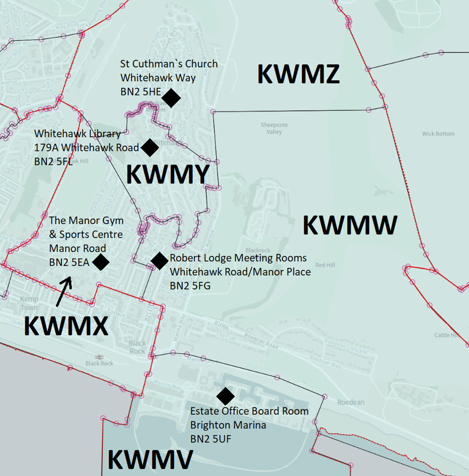 Map of current polling district scheme for Whitehawk & Marina ward