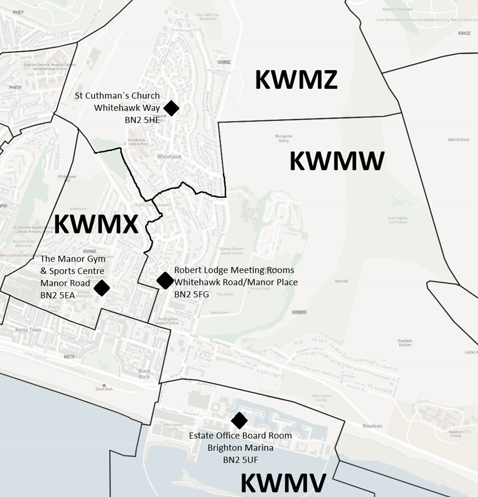Map of proposed polling district scheme for Whitehawk & Marina ward