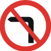 No left turn sign