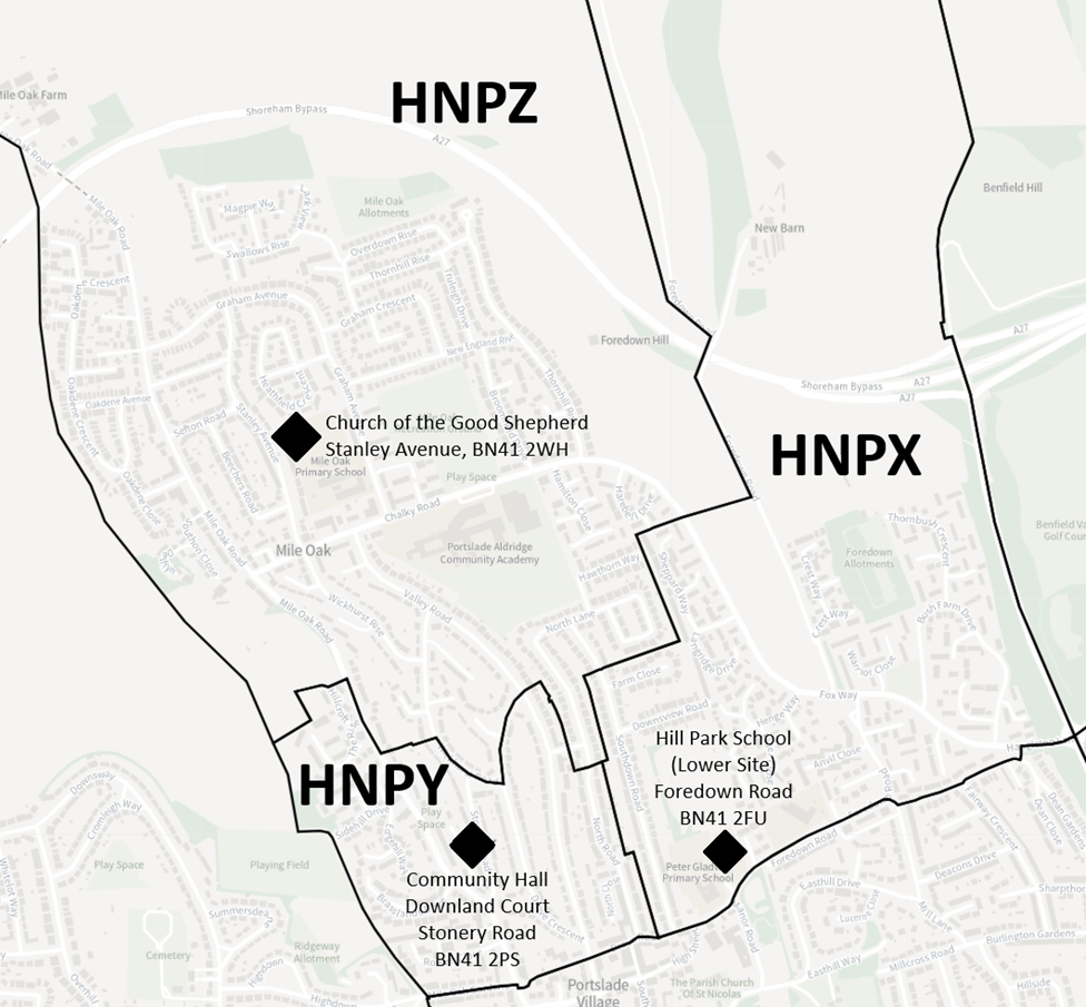 Map of proposed polling district scheme for North Portslade ward